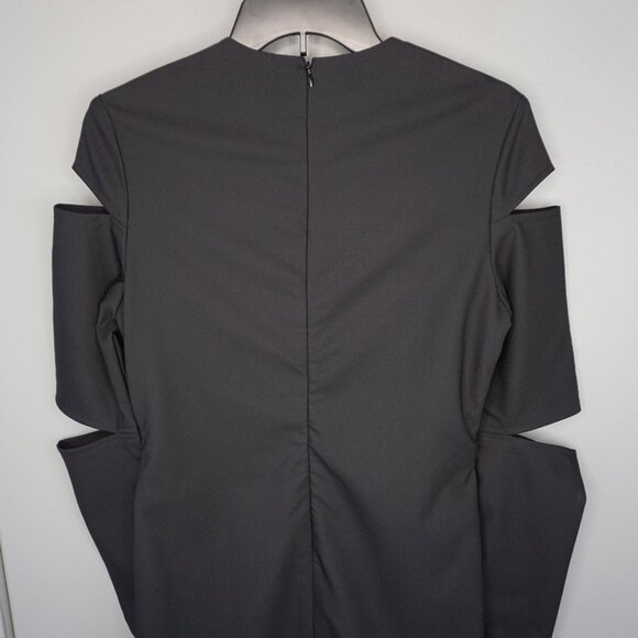 Asilio The Slasher Cutout Crew Neck Long Sleeve Midi Dress in Black size L/8 New - Picture 11 of 16